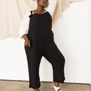Able Jorja Soft Twill Jumpsuit Womens XL Black Festival Boho Closet Staple